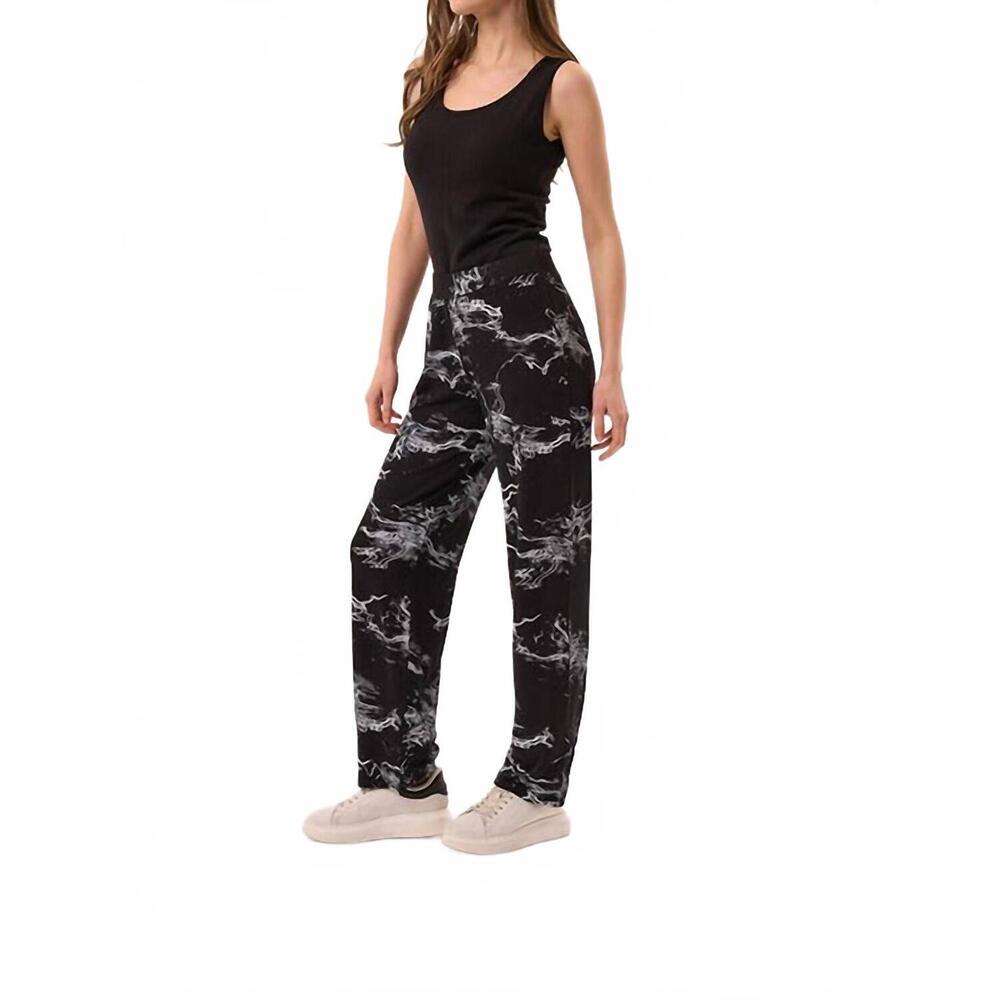 NEW FRENCH KYSS abstract print lounge pant in black/white